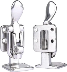 2PCS Stainless Hold Down 90° Clamp Locking Cam Latches Anti-Rattle Latch Hasp - Picture 1 of 9