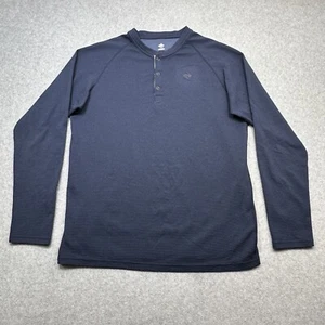 Rabbit Running Shirt Mens XL Blue Henley Waffle Knit Performance Active Outdoor - Picture 1 of 12