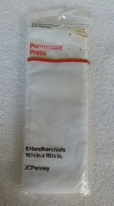 JC Penney Vintage Permanent Press 4 Handkerchiefs - Picture 1 of 5