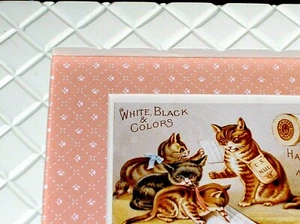 Bellissimo gatto gattini scuola firmato "Antique Art Company" epoca vittoriana vecchia stampa - Foto 1 di 10
