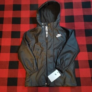 NIKE Sportswear - Windrunner Jacket Kids Boys/Girls Black/White MSRP $60 - Picture 1 of 9