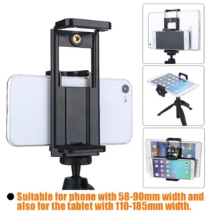 Smartphone Tripod Mount Adapter Vertical Bracket Holder For Cell Phone Tablet - Photo 1 sur 12