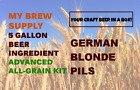 German Blonde Pils Advance Homebrew ALL GRAIN 5 Gal Beer Kit by My Brew Supply