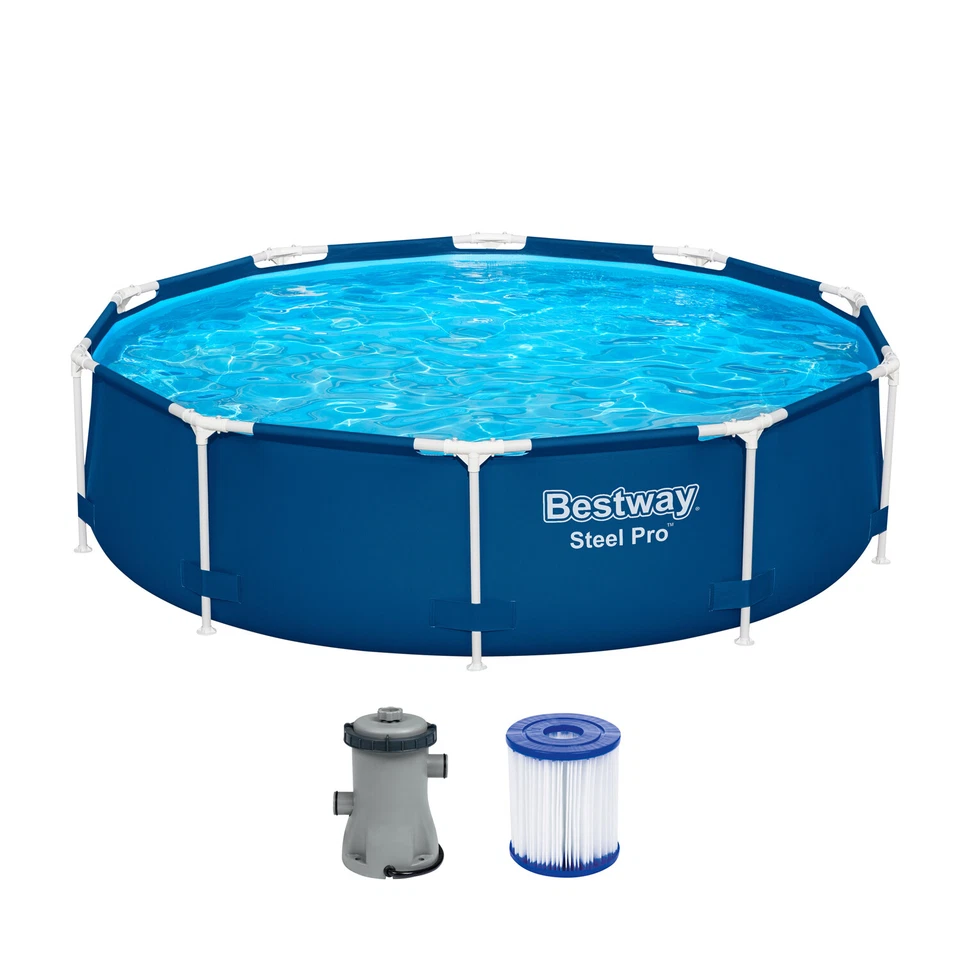 Bestway® Steel Pro™ Frame Pool Set mit Filterpumpe Ø 305 x 76 cm, dunkelblau - Bild 1 von 1
