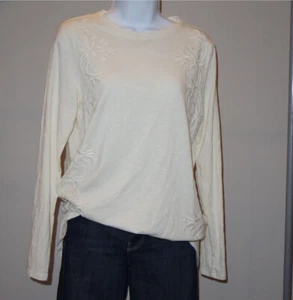 J Jill Embroidered Long Sleeve Tee- Small - Picture 1 of 4