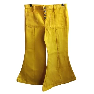 Pantalones de mezclilla vintage años 60 29x25 HipHugger Elephant Bellbottom niñas 14 VERDADEROS AUTÉNTICOS Foto 1 de 4