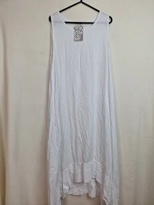 Made in Italy Ladies white One Size Sleeveless Round neck Asymmetric hem new - Picture 1 of 10