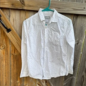Children's Place Boys' Long Sleeve Button Down Shirt White Black - Picture 1 of 4