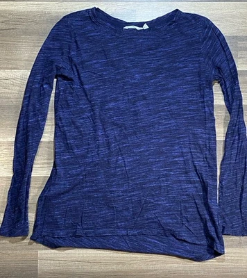 Athleta рубашка синий базовый слой LS верхний Activewear йога пилатес Sz маленький негабаритный - Изображение 1 из 4