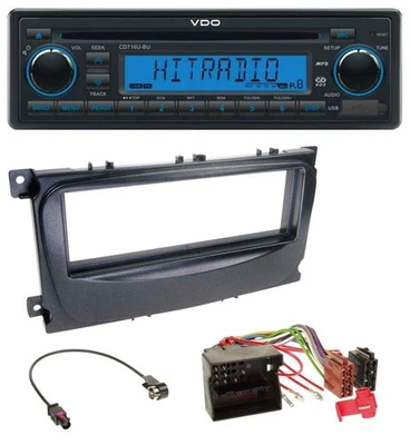 VDO AUX MP3 1DIN CD USB Autoradio für Ford Focus C-Max Galaxy ab 2007 schwarz - Bild 1 von 4