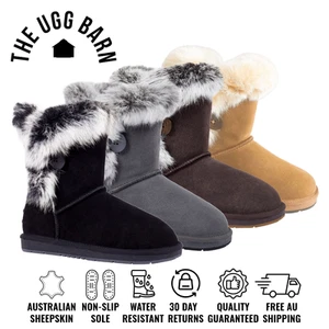 UGG Premium Suede Foxy Button Boots | Water Resistant | Non-Slip | Women - Picture 1 of 25