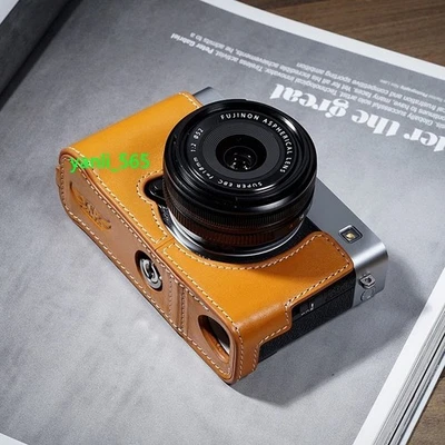 Media funda de cuero genuino para cámara Fujifilm XE5 X-E5 TP hecha a mano inserción- Foto 1 de 4
