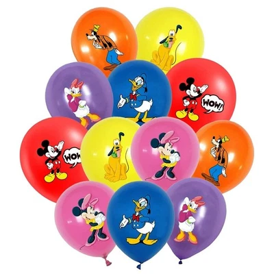 12pcs 12" Mickey Minnie Mouse Balloons latex set Kids Birthday Party Decoration