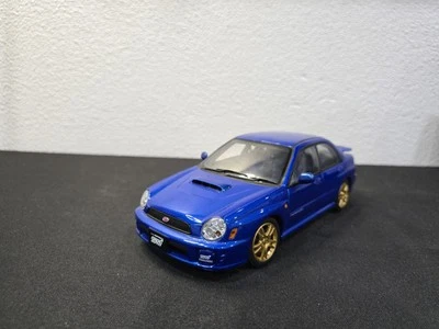 *RARE* 2001 SUBARU IMPREZA WRX STI BLUE 1/18 SCALE MODEL CAR AUTOART 78642 ASIS  - Image 1 of 4