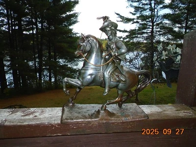 Antique Nicholas Muller and Sons Cast Spelter Metal Military Man Signed - Image 1 of 4