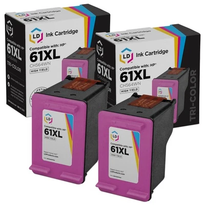 2PK LD CC564WN Compatible HP 61XL TriColor Ink Cartridge Deskjet 1055 1056 1510 - Image 1 of 4