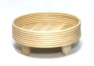 Wood Riser Display Stand 8.5" Round 4-Legs Plant Holder - Picture 1 of 6