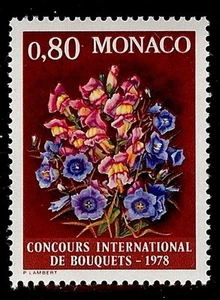 MONACO #1084 MNH VF OG "International Flower Show Concours" 0,80 Fr 1977 - Picture 1 of 2