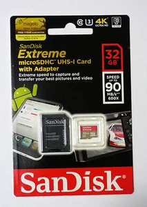 Sandisk 32G Micro Extreme 3 Axis 4K HD SD card for DJI Osmo Pocket camera - Picture 1 of 3