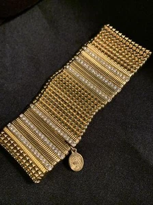 QVC Goldtone Golden Crystal Accent 8" Bracelet Shoshanna Designer - Picture 1 of 6