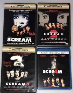 SCREAM 1 2 3 DVD 4 Bluray COLLECTOR HORROR CLASSIC BUNDLE GHOSTFACE SLASHER OOP - Picture 1 of 4