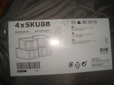 Ikea SKUBB Shoe Closet Organizer Storage Box Dark Grey Folds Flat Pack of 4 NEW - Image 1 of 4
