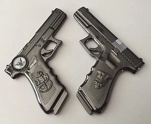 USN Navy Chief CPO Glock Gun Pistol Challenge Coin Skull Police NYPD Seals CIA ! - Picture 1 of 12