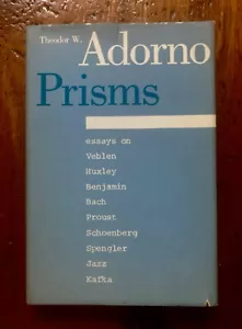 ADORNO PRISMS BOOK KAFKA WALTER BENJAMIN PHILOSPHY CRITICISM 1981 MIT 1ST DJ HC - Picture 1 of 8