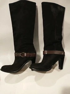 Stivali Tantivy Cole Haan NikeAir D32419 donna taglia 11B alti al ginocchio neri nabuk - Foto 1 di 19