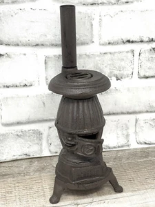 Kleiner 9,75 Zoll dekorativer Nachbauch-Kohleofen aus Gusseisen Antikstil - Bild 1 von 8