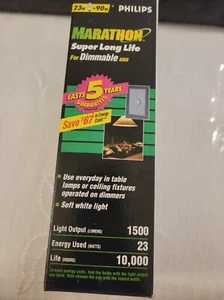 PHILIPS CFL 371930 23W 120V E26 27K MARATHON DIMMBAR SLS/D 23W=90W SOFT WHITE - Bild 1 von 4