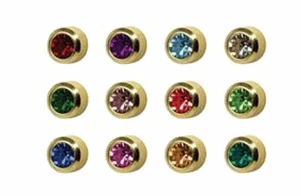 Caflon Surgical Steel Mini Gold 3mm Ear Piercing Earrings Studs 12 Pair Mixed - Picture 1 of 1