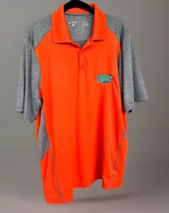 University Of Florida Mens Polo Shirt Orange Gray UF Gators Logo Size Large - Picture 1 of 17