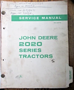 OEM John Deere 2020 Series Tractor Service Manual SM-2072 Jul-69 - Picture 1 of 5
