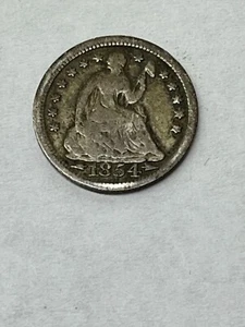 1854 Liberty Seated Half Dime : With Arrows - Picture 1 of 7
