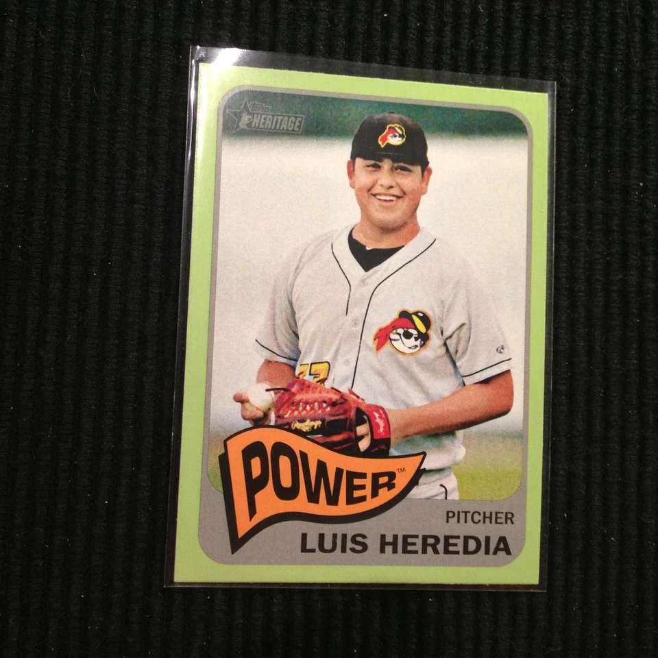 2014 TOPPS HERITAGE MINOR LEAGUE #25 LUIS HEREDIA *LIME GREEN BORDER*  POWER - Image 1 of 1