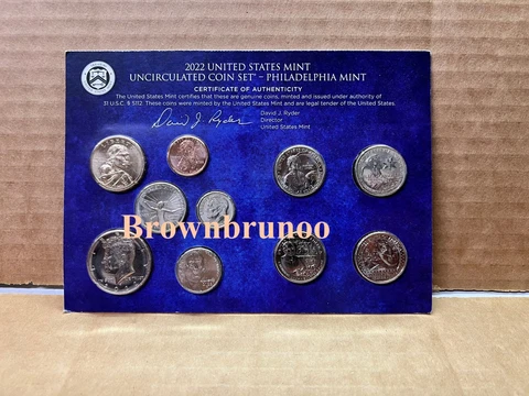 2022 P Uncirculated Coin Set 10 Coins United States Mint PHILADELPHIA w/ COA Cover