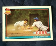 1991 Topps Doug Dascenzo #437 CHICAGO CUBS-40 YEARS OF BASEBALL
