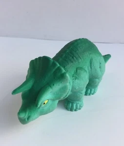 Playskool Definitely Dinosaurs Triceratops 1988 5 Inches Green - Picture 1 of 4
