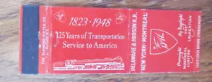 COPERTINA LIBRO FIAMMIFERI COMPAGNIA FERROVIARIA: DELAWARE & HUDSON VUOTA 1948 COPERTINA FIAMMIFERI -A19 - Foto 1 di 2