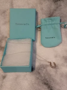 Tiffany & Co. Lucky Horseshoe Pendant Necklace Sterling Silver W /Pouch & Box - Picture 1 of 7