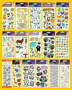 Sticko ZOO ANIMALS Stickers GIRAFFE BEAR MONKEY KOALA LION TIGER ZEBRA ELEPHANT - Picture 1 of 17