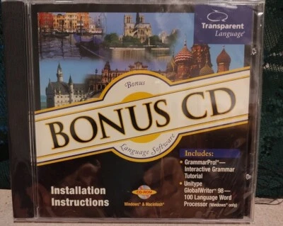 CD Factory Sealed Bonus Transparent Language Software Windows Macintosh Grammar - Image 1 of 4