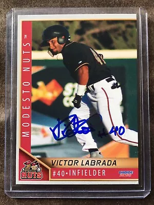 Victor Labrada 2021 Modesto Nuts Autographed Card Signed Everett Aquasox - Image 1 of 2