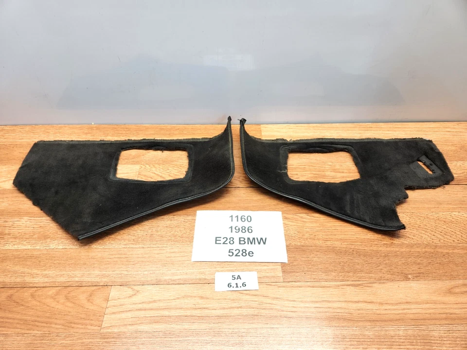 ✅ 82-88 原始设备制造商宝马 E28 528e 535 内部地板侧地毯一对黑色 — 第 1/4 张图片