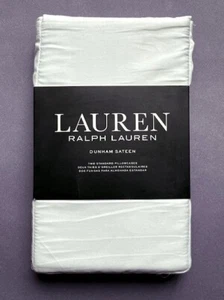 LAUREN-RALPH LAUREN HOME DUNHAM SATEEN-2 STANDARD WHITE PILLOWCASES-MSRP $45 NEW - Picture 1 of 5