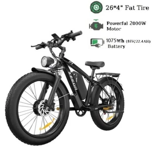26" Fat Tire E-Bike 48V 23Ah Electric Bicycle 2000W Dual Motor 35MPH Adult Ebike - Picture 1 of 23