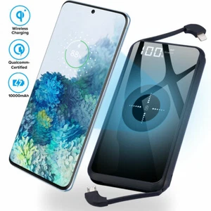 Portable Power Bank Wireless Charger Charging For Samsung S20+ Ultra/S10/Note 10 - Picture 1 of 12