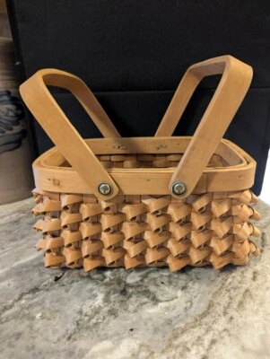 Micmac Penobscot Style Snail Curl Curly Q With Double Handles 9.5" X 7"  X 5" - Image 1 of 4