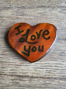 Handmade Wooden "I Love You" Shelf/Desk Decor 4.5" W by 3.25" H Gift - Picture 1 of 4